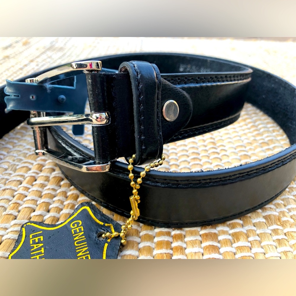 NWT FIRENZE Black leather belt sz 36